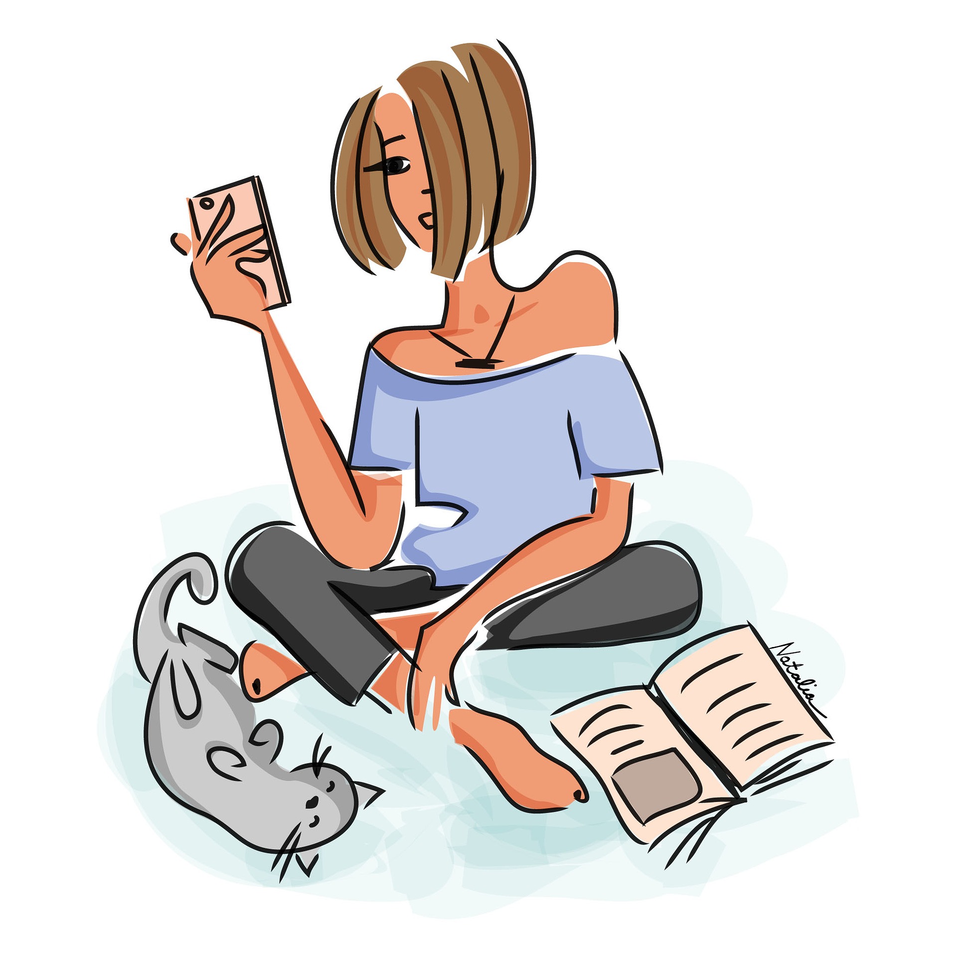 Woman looking at her phone